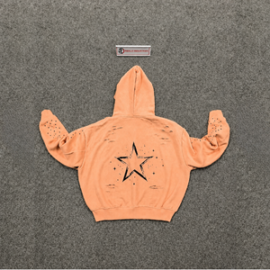 Sweat-shirt à capuche zippé en strass PEACH, motif tribal gothique, style Y2K streetwear, coupe oversize, clouté, punk grunge - Product Image 6