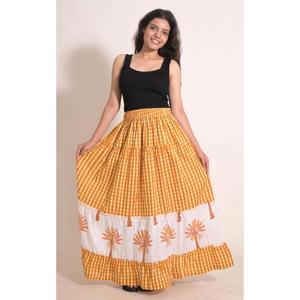 Cotton Printed Long <b>Patchwork</b> <b>Skirt</b> Handmade Indian Boho Maxi Festival & Casual Women's Wear - Product Image 4