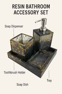 Juego de Organizadores de Baño de Resina de Lujo Moderno, Tres Piezas, Calidad Premium para Encimeras de Baño y Decoración de Baños - Product Image 4