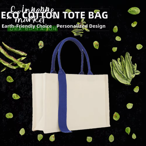 Eco Friendly 100% Cotton Geometric Pattern Tote Shoulder <b>Bag</b> <b>Long</b> Handles Reusable Shopping Carry <b>Bag</b> 55x35x25cm for Women Men - Product Image 3