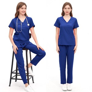 Conjunto de Uniformes Médicos Unisex con Cuello en V para Enfermeras, Ropa de Trabajo para Hospitales, Uniformes para Personal de Atención Médica - Camisa - Product Image 3