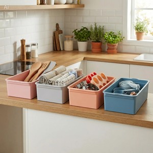 OEM Custom PP Plastic Clothing Storage Box with Lid Rectangle Shape 3-6L Capacity Eco-Friendly Custom Color Production - Product Image 4