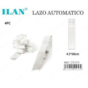 Fiocco bianco automatico ILAN 4,5x68 cm 4 pezzi per confezioni regalo - Product Image 3