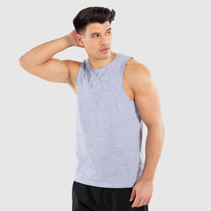 Camiseta Casual sin Mangas para Hombre, Estilo Moderno, 100% Algodón, Logotipo Frontal Sólido, Tela Jersey de 180g, Camiseta sin Mangas para Hombre - Product Image 1