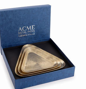 Elegant Polished Metal Triangle Serving Tray Modern Minimalist Style For Desserts And Pastries Residential Use Solid Finish - Product Image 6