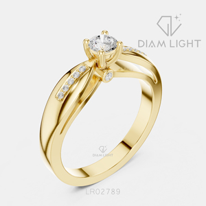 Bague de fiançailles en or blanc 14 carats avec diamant de laboratoire rond de 0,21 carat, certifié IGI, couleur F+, clarté VS+, bague de promesse pour femme - Product Image 6