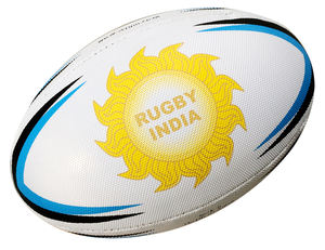 Ballon de rugby promotionnel en caoutchouc synthétique durable, entièrement personnalisable avec logo, idéal pour les événements d'entreprise et la promotion sportive - Product Image 2