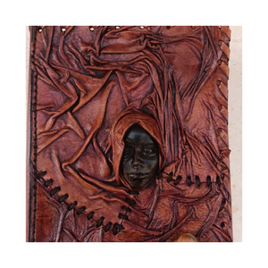 Handmade Pure Leather Writing Journal With Handcrafted <b>Work</b> Leather Notebook Wholesale Bulk Supplier Manufacturer Exporter India - Product Image 1