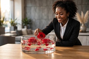 Jarrón de Vidrio Cilíndrico Bajo Hecho a Mano para Rosas Rojas Flotantes - Jarrón Redondo Pequeño de Lados Rectos para Mesa con Diseño Minimalista - Product Image 2
