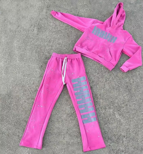 Conjunto de Sudadera con Capucha y Pantalones de Felpa de Algodón con Estampado Personalizado OEM, Transpirable y Ecológico para Hombre - Product Image 5
