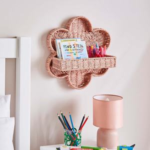 Estante de pared de hierba marina hecho a mano, con forma de flor de margarita, decorativo, para colgar juguetes y libros, venta al por mayor, fabricante de Vietnam - Product Image 2