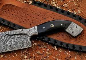 Handmade Damascus Steel Chef <b>Knife</b> 13" In Blade Straight Edge Resin Handle Leather Sheath <b>Sharp</b> Kitchen <b>Knife</b> <b>Set</b> - Product Image 3