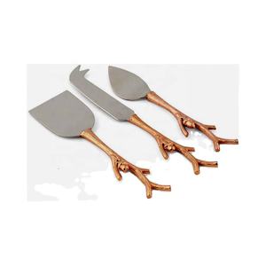 Juego de Herramientas de acero inoxidable para queso, kit de herramientas de lujo con mango hecho a mano de latón, diseño de rama con acabado antiguo - Product Image 1