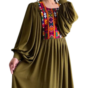 Vestido Afgano Kuchi de Encaje y Chifón Personalizado, Transpirable, Lavable, Largo hasta el Suelo, Vestidos Casuales, Ropa Étnica, Vestido Afgano Kuchi - Product Image 6
