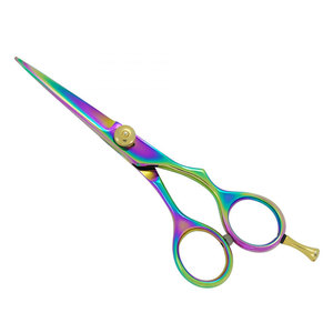 Professional Salon Hair Cutting Scissors Stainless Steel <b>Blade</b> Multi-Color Design Gold Adjustment Screw Sharp Medium Handle - Product Image 4