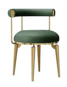 Silla otomana de diseño premium con respaldo para sala de estar, pasillo, uso decorativo, con patas negras. - Product Image 4