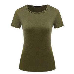 Women's Gray Solid Color O-Neck Short Sleeve T-<b>Shirt</b> Slim Fit Breathable Cotton Jersey Casual Wear All Seasons - Product Image 2