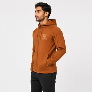 Sudadera con capucha y cremallera para hombre de alta calidad 2026, mezcla de algodón suave, con cremallera completa, para uso casual, viajes, gimnasio y estilo cómodo para el día a día. - Product Image 3