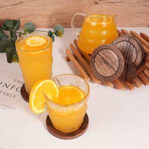 Wooden <b>Coasters</b> Grown Hardwood <b>Drink</b> <b>Coasters</b> for Bar Kitchen Home Tabletop Protection - Product Image 2