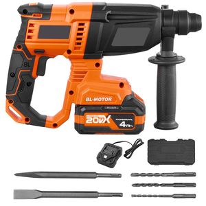 Trapano a percussione rotativo SDS Plus a batteria 20V Brushless da 7/8 pollici con batteria e caricabatterie inclusi - Product Image 1