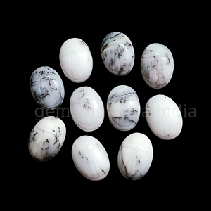 ลูกปัดพลอยโอปอลเดนไดรต์รูปแมลงปีกแข็งแกะสลักด้วยมือ พลอยโอปอลเดนไดรต์รูปแมลงเต่าทอง สำหรับทำเครื่องประดับ ขายส่ง - Product Image 4