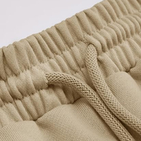 Pantalon de survêtement athlétique pour femme, uni, taille mi-haute, respirant, séchage rapide, avec cordon de serrage, coupe droite, 100 % coton tricoté