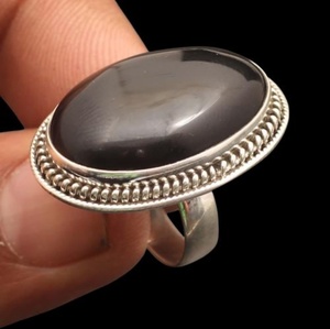 Black Onyx Silver Plated <b>Ring</b> Handmade Oval Gemstone Cocktail <b>Ring</b> for Women Bulk Supplier - Product Image 6