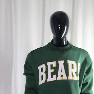 Sudadera BEARS HUNTER GREEN con Cuello Alto, 100% BLANCA, Apliques Bordados, Cuello Ancho, CLUSH SPORTS - Product Image 3