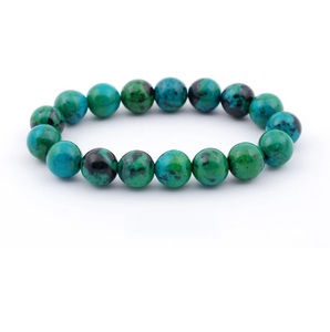 Chakralume Natural Chrysocolla Ball Shape <b>Beaded</b> <b>Bracelet</b> Blue Green for Healing Reiki Energy Jewelry Gift Unisex 8mm - Product Image 1
