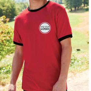 เสื้อยืดคอกลมแขนสั้นทรงพอดีตัว รุ่น Apparel Ringer  ไซส์ S - 4XL เสื้อยืดแบบสั่งทำพิเศษ เสื้อยืด Ringer เสื้อยืดผู้ชายเนื้อนุ่ม - Product Image 1