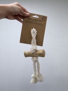 Corde et jouet à mâcher en bois pour chien, prix d'usine, corde tressée en coton naturel, non toxique, biodégradable, jouet de dentition, dressage de chiot - Product Image 3