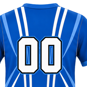 Maillot de rugby bleu roi et blanc à manches courtes, col en V, uniforme d'équipe, respirant, léger, personnalisable, pour l'entraînement sportif - Product Image 4