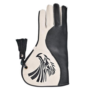 Guante de Cetrería de Cuero Negro con Bordado de Águila Blanca, Duradero, Impermeable, Portátil, para Todas las Estaciones, Equipo de Caza, Talla Única - Product Image 2