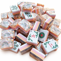 Jeu de Mahjong américain Violet et Shell avec 160 tuiles en acrylique et motifs décoratifs pour les soirées de jeu en famille