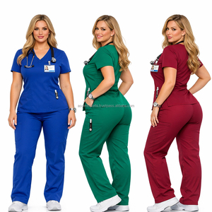 Conjunto de Uniforme Médico Unisex de Tela Elástica en Cuatro Direcciones (Spandex/Poliéster) con Múltiples Bolsillos Utilitarios, Ajuste Atlético, Detección de Agujas, Personalizable - Product Image 1