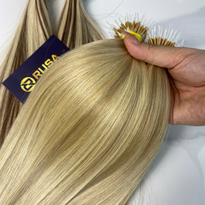 Extensions capillaires flexibles nano Super Double Drawn 100% cheveux humains vierges vietnamiens Blond Piano Machine Double Weft - Product Image 4