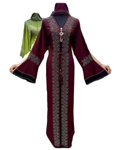 ชุดอาบายาดูไบสีดำสวยงามสำหรับผู้หญิงเสื้อผ้าอิสลามแบบดั้งเดิมพร้อมอุปกรณ์เสริมแบบดั้งเดิมของมุสลิมคาฟตันสำหรับทำงานด้วยมือ - Product Image 1