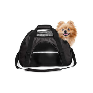 Pet <b>Backpack</b> Carrier Soft-Sided Nylon Breathable Mesh Zipper Closure Black Gray for Dogs Up to 10 Kg - Product Image 1