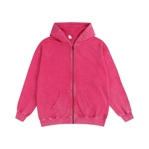 Sweat à capuche zippé pour homme, délavé à l'acide, effet vintage, texture usée, look robuste, style streetwear, pour usage quotidien comme couche extérieure - Product Image 5
