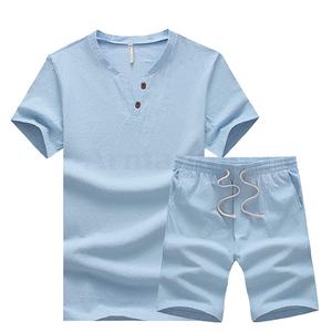 Conjunto de chándal corto transpirable para hombre, ropa deportiva de verano - Product Image 1