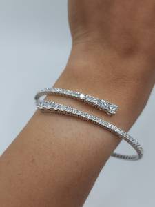 3 CT Lab Grown Diamond Hard <b>Bracelet</b> in 14K Gold for Women | Luxury Bangle | Elegant Bridal Jewelry - Product Image 1