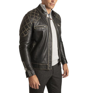 Chaqueta de Cuero para Hombre, Diseño Personalizado, Logotipo Frontal, Alta Calidad, Cuello Alto, Informal, Invierno, Servicio OEM, Secado Rápido, Transpirable, Sólida - Product Image 4