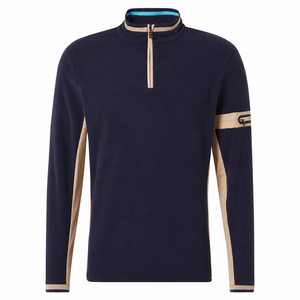 Pull à col montant zippé pour homme, coupe régulière, coupe-vent, sportif, manches longues, couleur unie, hiver - Product Image 4