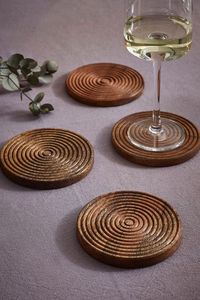 Sous-verres en bois incrusté de design moderne, faits à la main en Inde, durables, personnalisables, décoration intérieure, faciles à utiliser, écologiques, non toxiques, artisanat ZNZ - Product Image 5