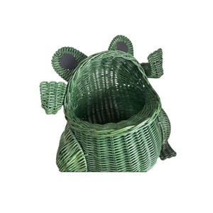 Cesta de Almacenamiento de Ratán Natural Ecológica con Forma de Rana, Cesta de Mimbre Única con Forma de Animal para la Habitación de los Niños, Organizador de Escritorio - Product Image 3