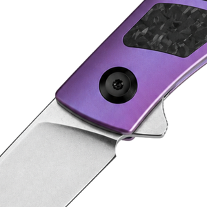 Navajas Plegables Ligeras con Mango con Incrustaciones en Negro y Morado y Hoja Satinada para Uso Diario y de Bolsillo - Product Image 4