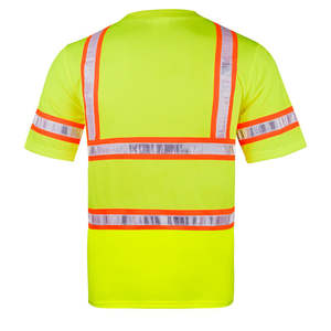 Camiseta de Seguridad Transpirable de Verano con Logotipo Personalizado, Cinta Reflectante de Alta Visibilidad Clase 2, Tela Fluorescente con Diseño de Ojo de Pájaro - Product Image 2