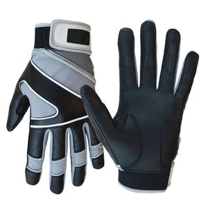 Gants de frappe en cuir noir, ambidextres, rembourrés, fermeture auto-agrippante, unisexes, pour entraînement adulte - Product Image 3
