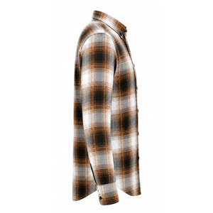Chemises en flanelle décontractées pour hommes, respirantes, écologiques, à motif floral, effet vieilli, col montant, 100% fibre de bambou, manches longues, 220g - Product Image 5
