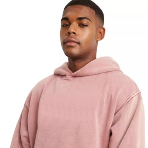 Sweat à capuche vierge Streetwear Vintage épais effet soleil délavé, personnalisable avec logo, style vieilli - Product Image 2
